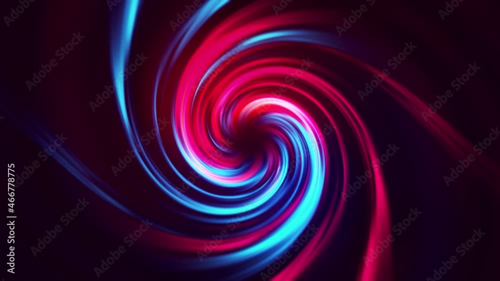 Poster dynamic animated colorful vortex, seamless loop. motion. top view of bright tornado with glowing cur