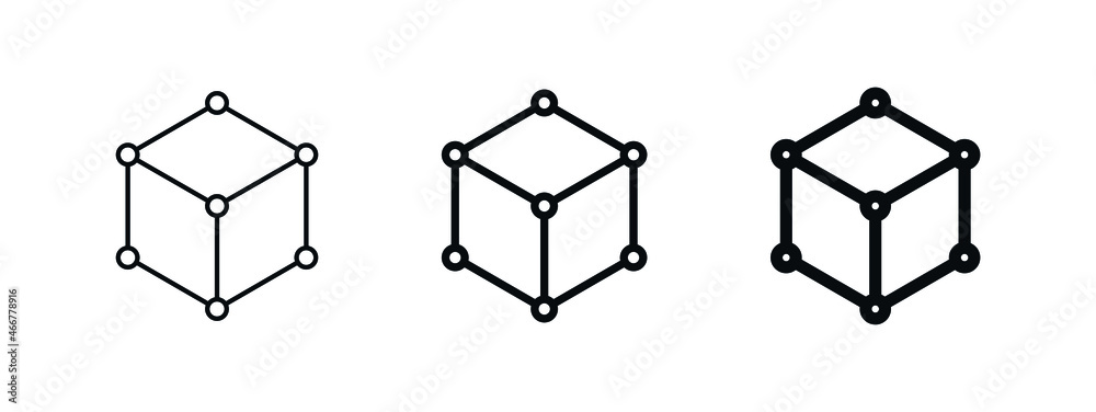 Aufkleber Cube icon in vector, Augmented reality. cube symbol, 3D Cube line icon, Abstract Cube Hexagon Logo for website design and mobile, app development	
