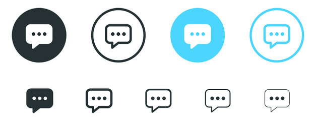 Chat message icon, comment speech bubble symbol - talk, message, Bubble, chat, comment icon in filled, thin line, outline and stroke style for apps and website