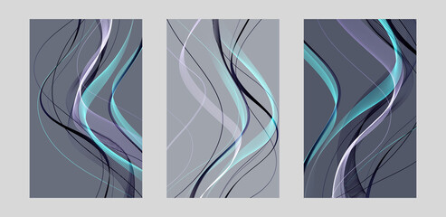 Vector abstract colorful flowing wave lines. Design element for wedding invitation, greeting card