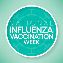 National Influenza Vaccination week (NIVW) is observed every year in December, it is a contagious respiratory illness caused by influenza viruses that infect the nose, throat, and lungs. Vector art