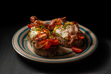 Bacon Egg Tomato Breakfast Toast