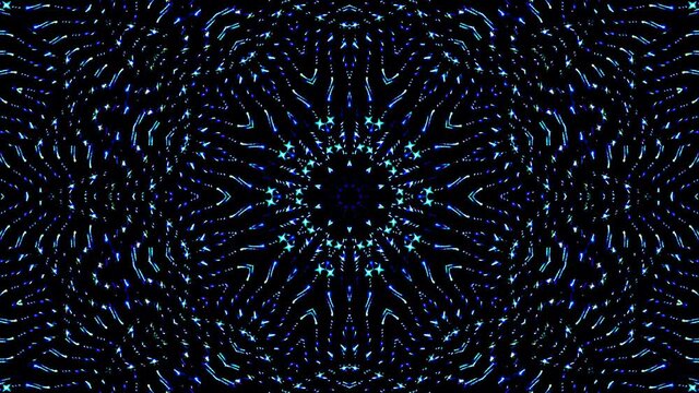 Beautiful abstract video shining bright light set smooth blue color motion on black background