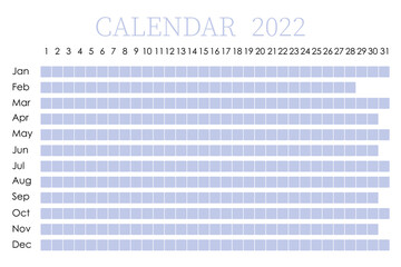 2022 calendar planner. Corporate design week. Isolated on white background. Moon calendar. Place for stickers