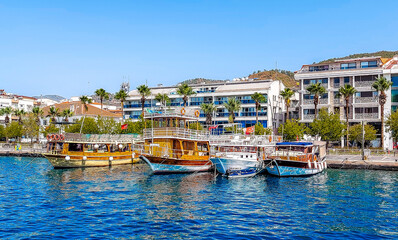 Obraz premium Port city and tourist resort on the Mediterranean coast. Marmaris, Turkey