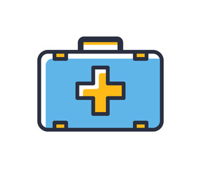 Doctor's bag icon. Medical equipment isolated on white background. Design elements, colored. Element for mobile concepts and web apps. Flat style vector illustration.