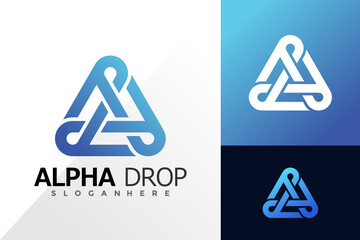Letter A Alpha drop circulation logo vector design. Abstract emblem, designs concept, logos, logotype element for template