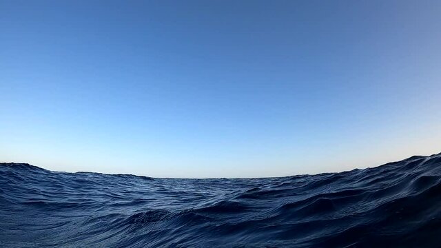 Stock footage in the middle of the open sea at sunset. Egypt, Red Sea hd video