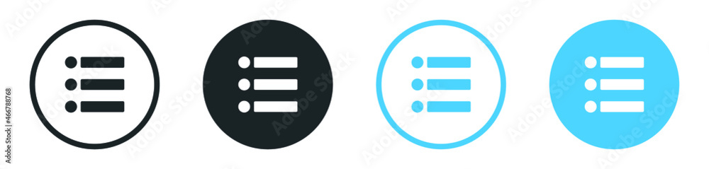 Fototapete see more detail icon - more details button, push to get more icon dots symbol, three points in circle with filled, thin line, outline and stroke style for apps and website
