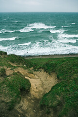 waves crashing on the beach