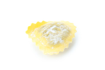 Tasty raw ravioli isolated on white background