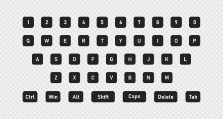 Computer button. Keyboard concept. Letter button isolated. Web key symbol in vector flat