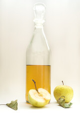 Vertical fruit composition with apple cider vinegar.