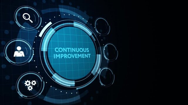 The concept of business, technology, the Internet and the network.  virtual screen of the future and sees the inscription: Continuous improvement