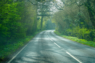 Obraz premium Winding two lane country road in the UK