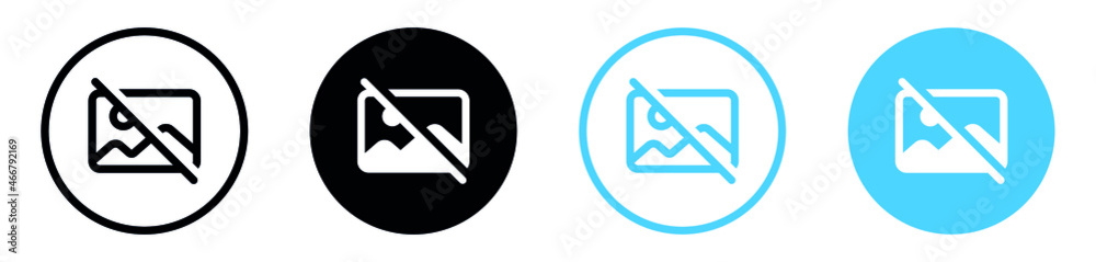 Poster no image symbol, no picture, no album photo icon, gallery missing in filled, thin line, outline and 