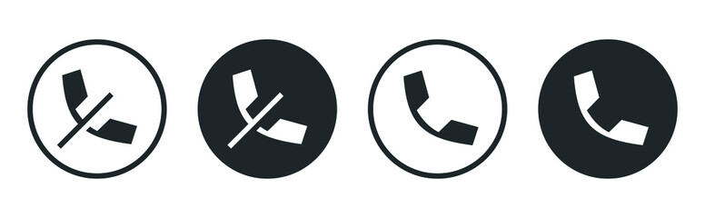 phone call icon, no call symbol - no telephone calls cellphone, Forbidden Call with contact icon - Contact us telephone icon symbol