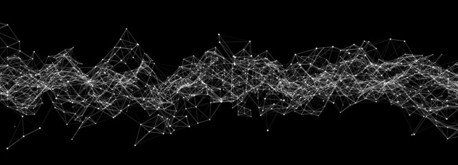 Network or connection. Abstract digital background of points and lines. Glowing plexus. Big data. Abstract technology science background. Vector illustration