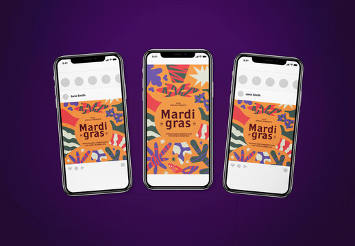 Mardi Gras Social Media Layout