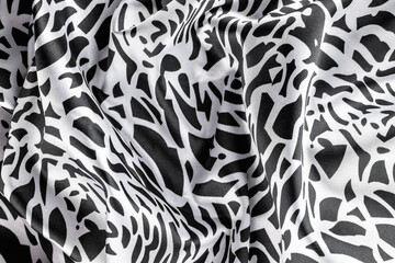 White Tiger fabric texture crumpled. Symbol of 2022 Tiger