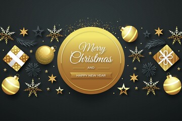 flat golden christmas background vector design illustration