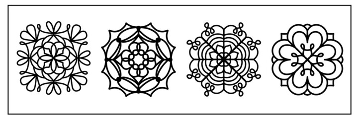 Graphic elements vector set. Patterns for prints and plotter cutting. 