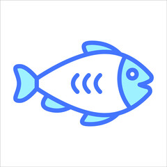 fish vector outline icon. Modern thin line symbols. Collection of traditional elements.