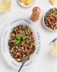 Tabule, salad with tomatoes and cucumbers