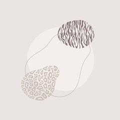 African wild animal skin background.Textile tiger,leopard, zebra,giraffe.Print vector.Web graphic design.Safari abstract border.Decorative boho minimal style.Pastel gentle colour. Backdrop tribal.
