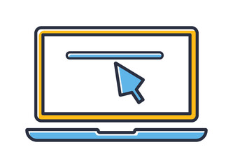 Laptop icon. Computer isolated on white background. Design elements color. Can be used for mobile concepts and web applications, social networks. Flat style vector illustration.