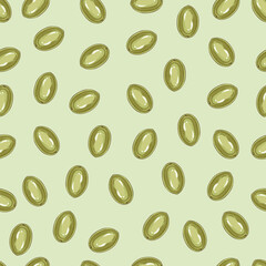 Seamless Pattern with Green Olives