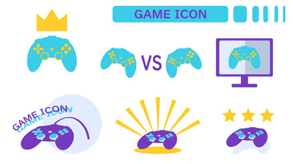 ゲームパッドのロゴアイコンのセット