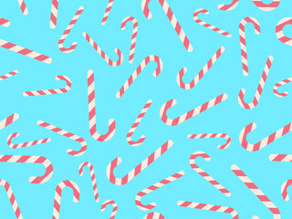 Xmas candy cane seamless pattern. Christmas lollipop. Festive design for greeting cards, wrapping paper, banners and posters. Vector illustration