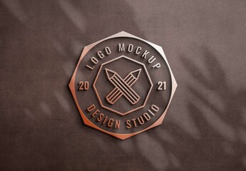 3D Metal Sign Logo Mockup