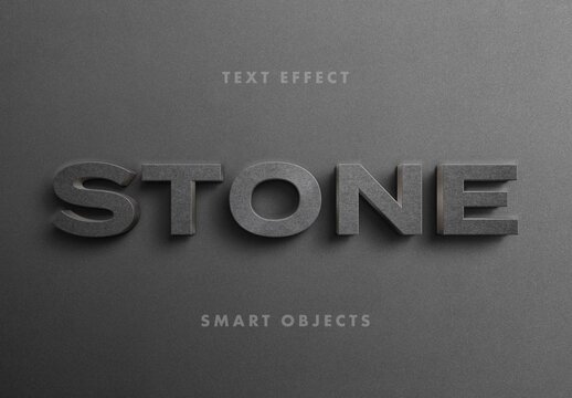 3D Stone Text Effect Mockup