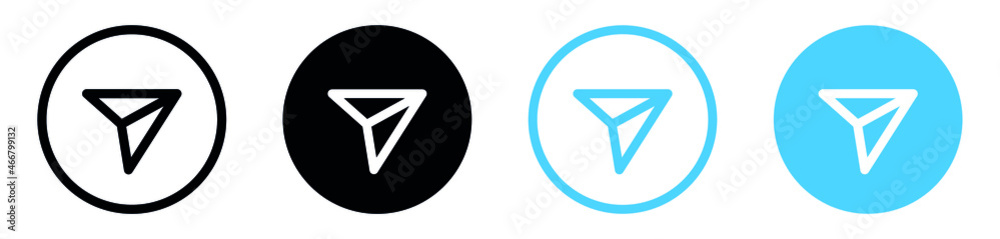 Aufkleber send message icon, share icon symbol in filled, thin line, outline and stroke style