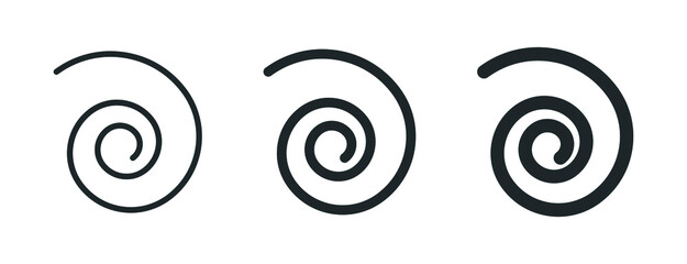 spiral icon, swirl symbol, Helix and scroll flat icons, gyre loop shape icon