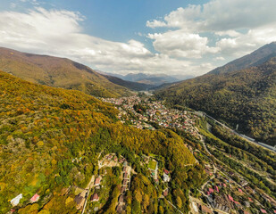 Russia, Krasnodar Territory. Sochi. Krasnaya Polyana village. Observation deck 