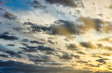 Naklejka na ściany i meble sky sunset clouds, natural dramatic sky