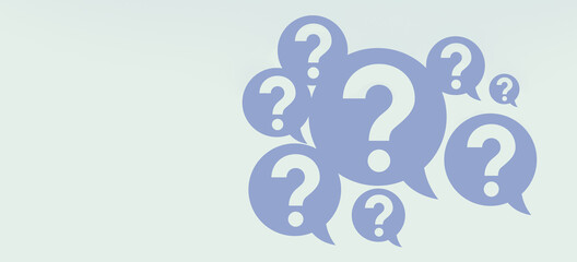 Question marks colored concept