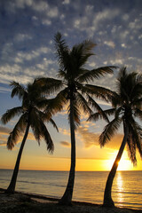 Obraz na płótnie Canvas Sunset over Ouvea lagoon on Ouvea Island, Loyalty Islands, New Caledonia