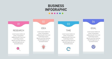 Infographic design with icons and 4 options or steps. Thin line vector. Infographics business concept. Can be used for info graphics, flow charts, presentations, web sites, banners, printed materials.