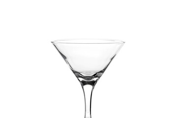 glass wine glass made of transparent glass, isolated on a white background