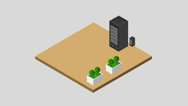Isometric office room