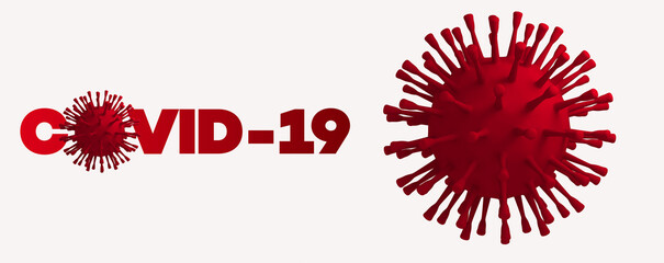 Covid-19 or corona virus. magnifier that examines the corona virus in the lungs of patients. Stop Coranavirus concept background. 3d rendering.