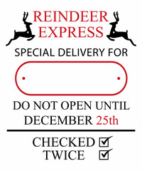 Reindeer Express, Special Delivery Santa sack Design | Christmas delivery bag design | Santa Bag for Special Delivery