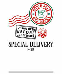 North Pole Mail Service, Special Delivery Santa sack Design | Christmas delivery bag design | Santa Bag for Special Delivery