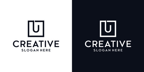 Letter U logo icon design | alphabet letter | Stylish typographic template elements | corporate identity