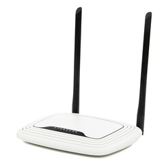 WI-FI wireless router, wireless data technology, isolated on white background