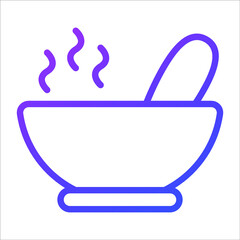 soup bowl vector outline icon. Modern colored outline symbols. Collection of traditional elements.